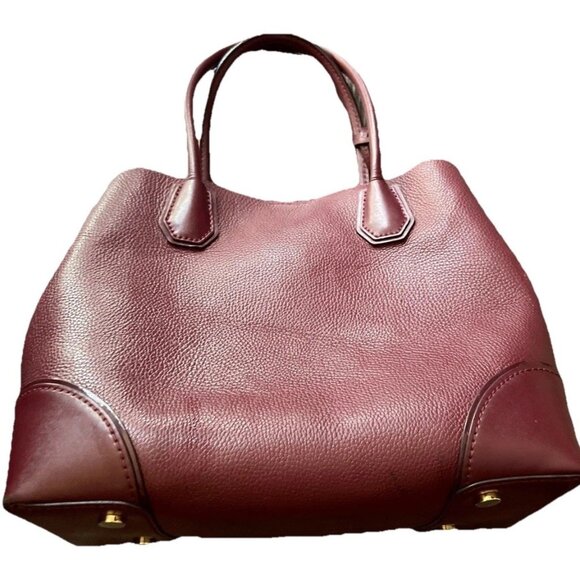 Vintage MICHAEL KORS Mercer Gallery Burgundy Oxyblood Leather Zip Tote Bag - Picture 16 of 16